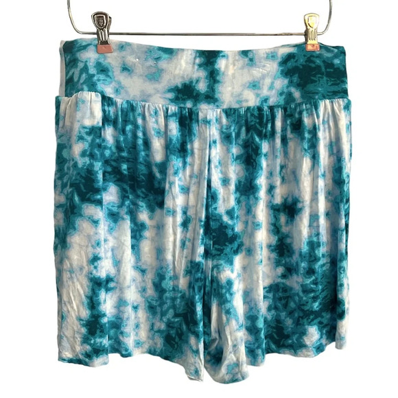 LIVI Lane Bryant Lined Shorts 14/16 Plus Stretch Raw Edges Tie Dye Pockets - Picture 4 of 8